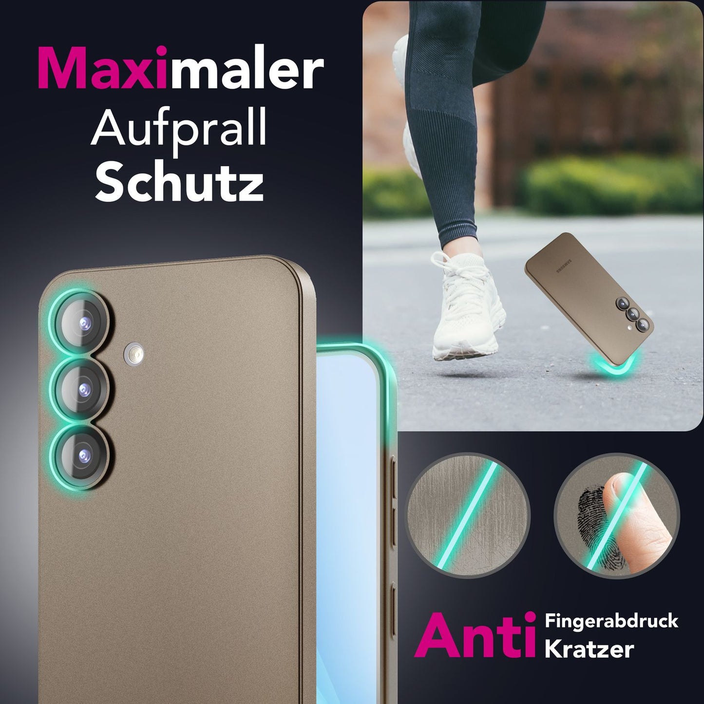 NALIA Ultra Slim Hardcase für Samsung Galaxy S25 Plus – Matt & 0.3mm Dünn – PHANTOM (Hauchdünnes Cover & Kamera-Vollschutz) – Marke aus Berlin