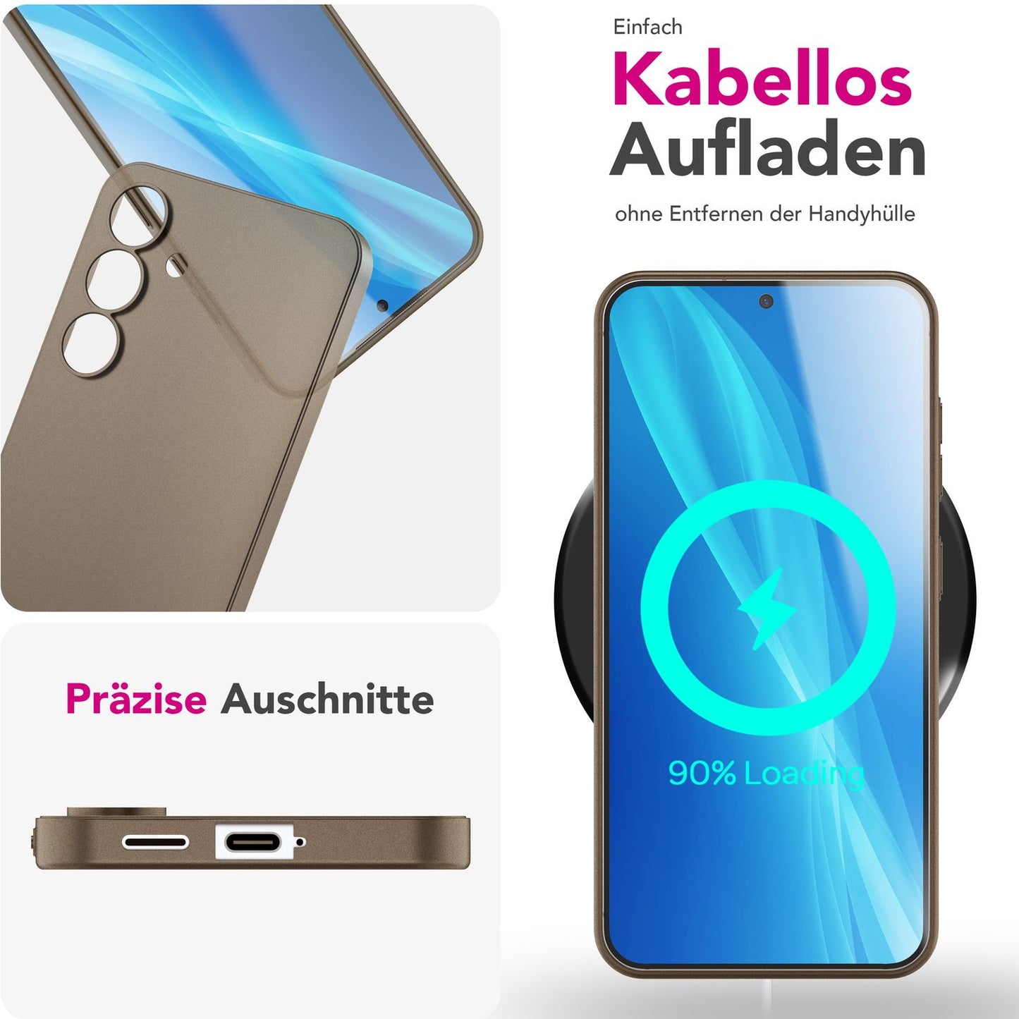 NALIA Ultra Slim Hardcase für Samsung Galaxy S25 Plus – Matt & 0.3mm Dünn – PHANTOM (Hauchdünnes Cover & Kamera-Vollschutz) – Marke aus Berlin