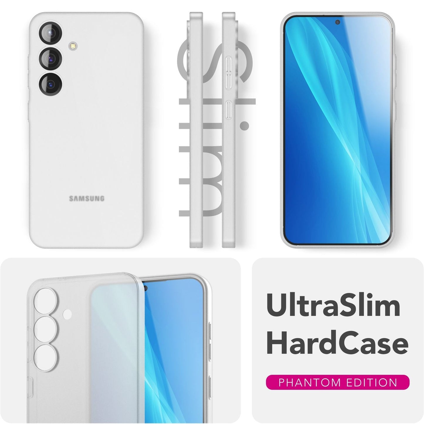 NALIA Ultra Slim Hardcase für Samsung Galaxy S25 Plus – Matt & 0.3mm Dünn – PHANTOM (Hauchdünnes Cover & Kamera-Vollschutz) – Marke aus Berlin