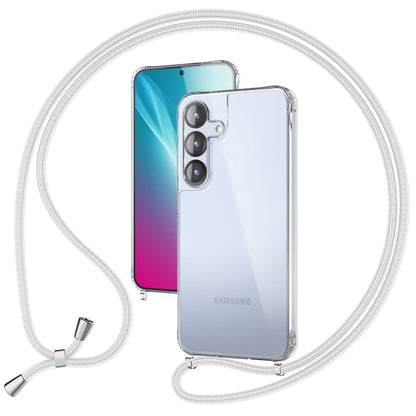 NALIA Handykette für Samsung Galaxy S25 – Transparentes Hybrid-Case & Band – HANGIT PRO (Anti-Gelb Rückseite & Verstellbar) – Marke aus Berlin