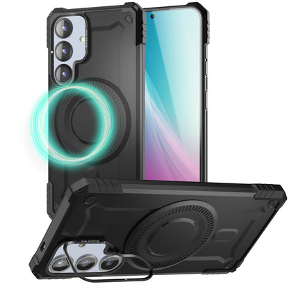 NALIA Magnetische Panzerhülle für Samsung Galaxy S25 Plus – MagSafe kompatibel & Kamera-Stand – GRANITE (Outdoor Schutzhülle Stoßfest) – Marke aus Berlin
