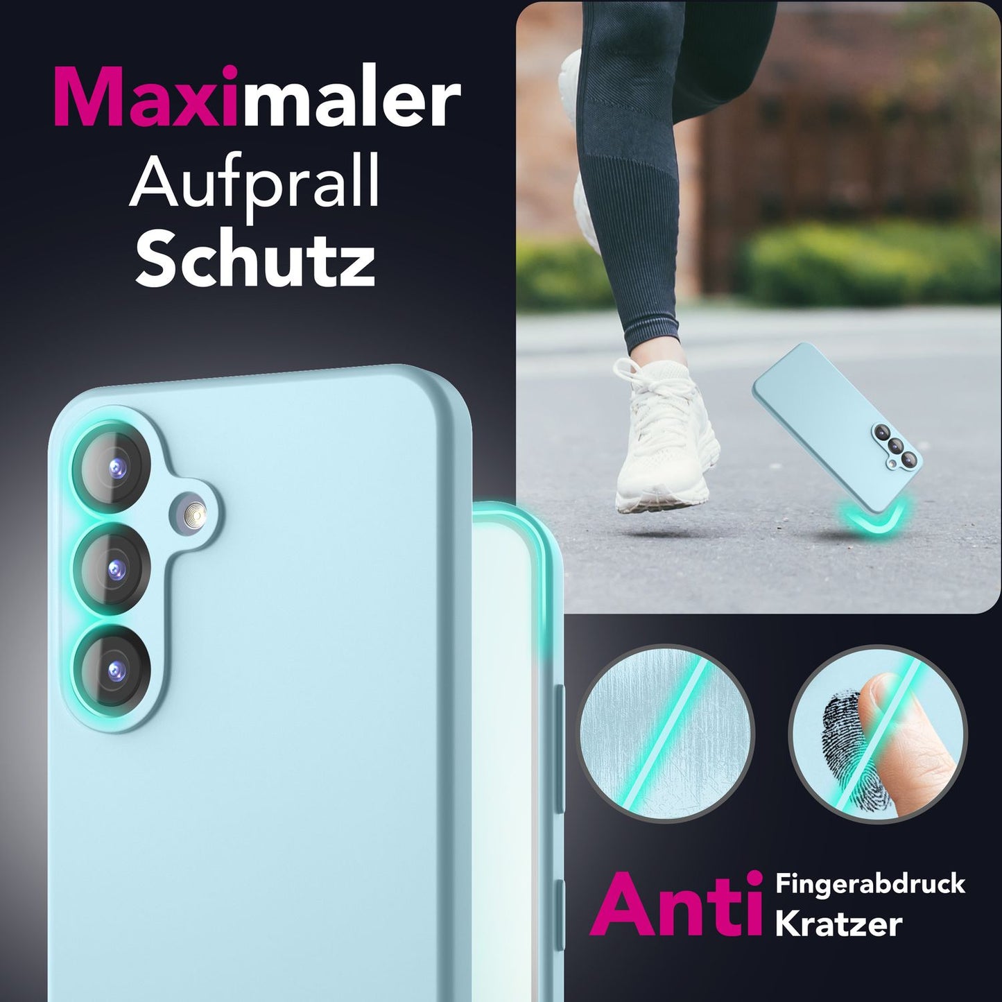 NALIA Silikonhülle für Samsung Galaxy S25 – Kameraschutz & Innenfutter – PHOENIX (Soft-Touch Case) – Marke aus Berlin