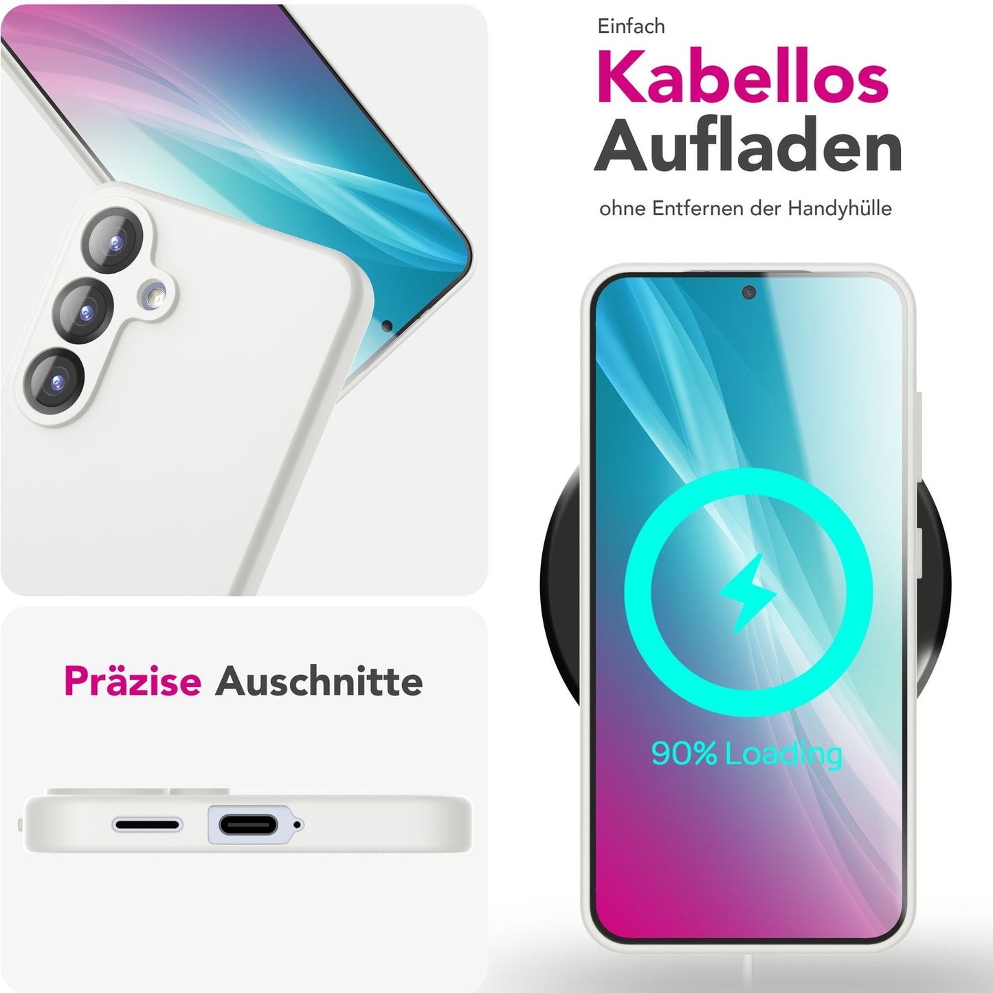 NALIA Silikonhülle für Samsung Galaxy S25 – Kameraschutz & Innenfutter – PHOENIX (Soft-Touch Case) – Marke aus Berlin