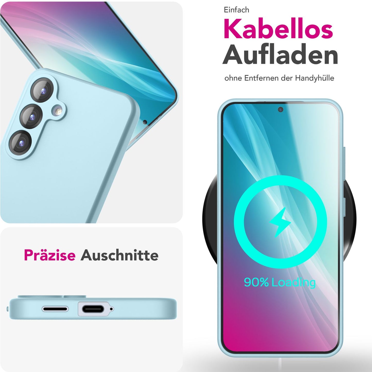 NALIA Silikonhülle für Samsung Galaxy S25 – Kameraschutz & Innenfutter – PHOENIX (Soft-Touch Case) – Marke aus Berlin