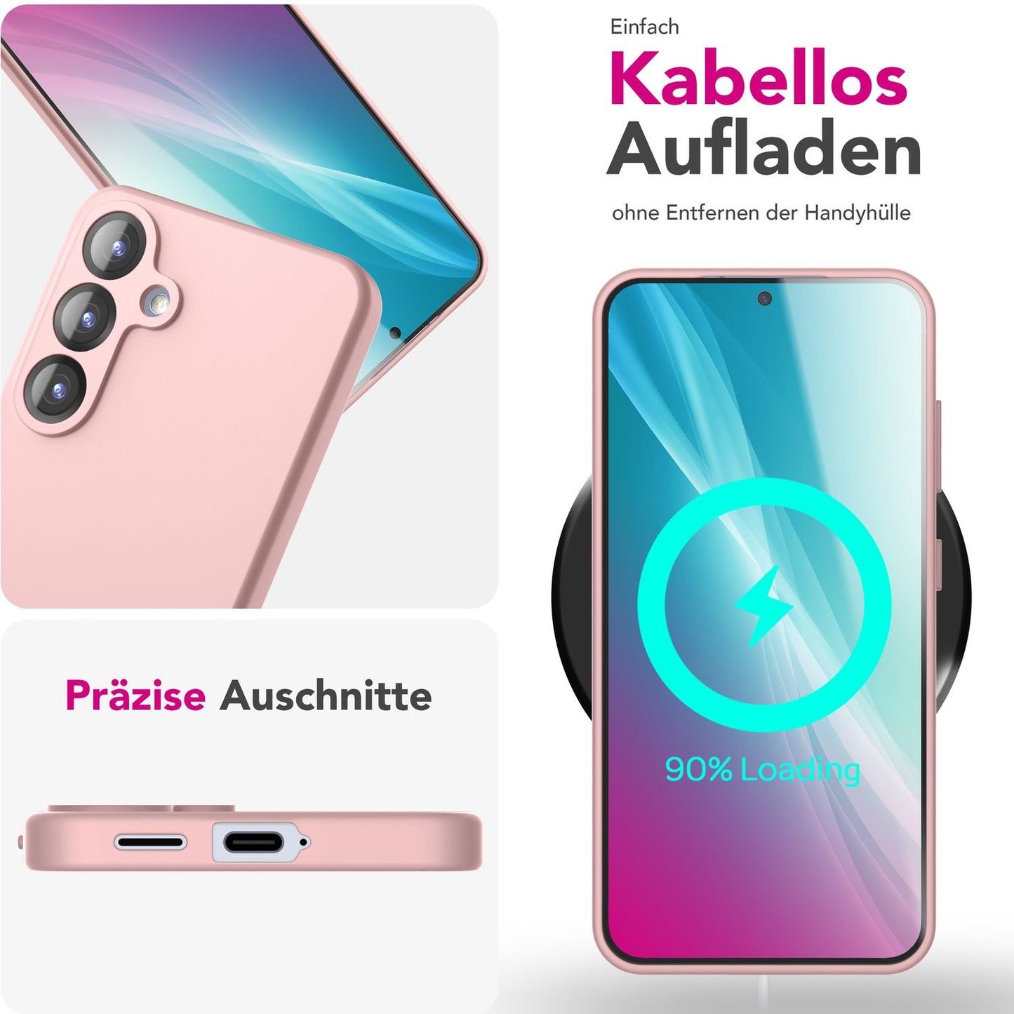 NALIA Silikonhülle für Samsung Galaxy S25 – Kameraschutz & Innenfutter – PHOENIX (Soft-Touch Case) – Marke aus Berlin