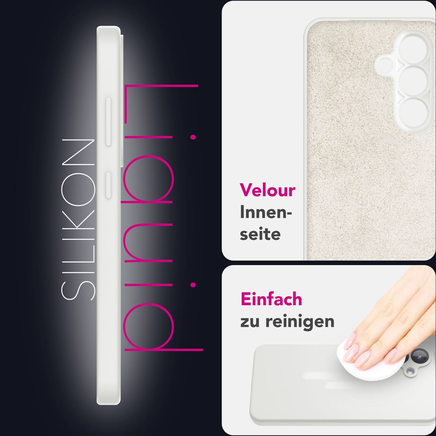 NALIA Silikonhülle für Samsung Galaxy S25 – Kameraschutz & Innenfutter – PHOENIX (Soft-Touch Case) – Marke aus Berlin