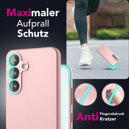 NALIA Silikonhülle für Samsung Galaxy S25 Plus – Kameraschutz & Innenfutter – PHOENIX (Soft-Touch Case) – Marke aus Berlin