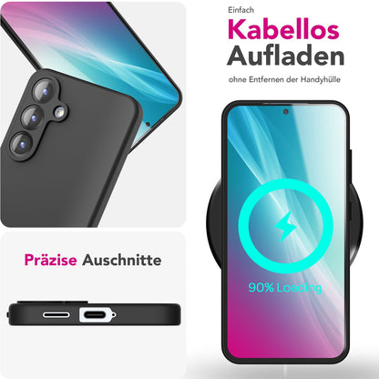 NALIA Silikonhülle für Samsung Galaxy S25 Plus – Kameraschutz & Innenfutter – PHOENIX (Soft-Touch Case) – Marke aus Berlin