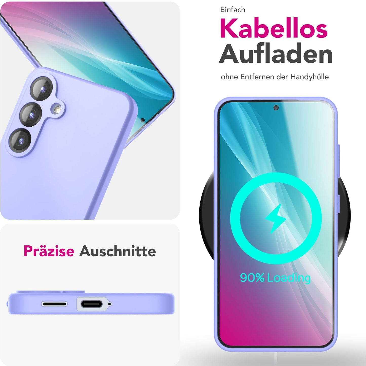 NALIA Silikonhülle für Samsung Galaxy S25 Plus – Kameraschutz & Innenfutter – PHOENIX (Soft-Touch Case) – Marke aus Berlin