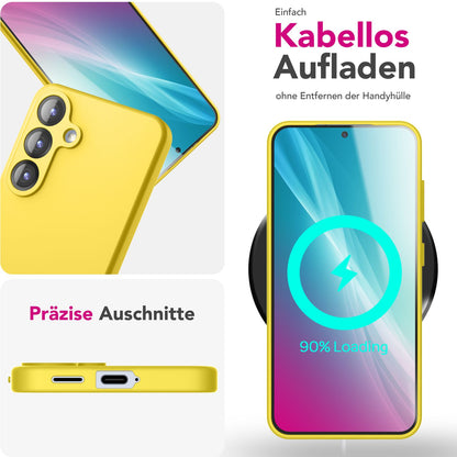 NALIA Silikonhülle für Samsung Galaxy S25 Plus – Kameraschutz & Innenfutter – PHOENIX (Soft-Touch Case) – Marke aus Berlin