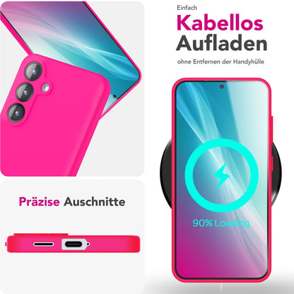 NALIA Silikonhülle für Samsung Galaxy S25 Plus – Kameraschutz & Innenfutter – PHOENIX (Soft-Touch Case) – Marke aus Berlin
