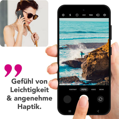NALIA Silikonhülle für Samsung Galaxy S25 Plus – Kameraschutz & Innenfutter – PHOENIX (Soft-Touch Case) – Marke aus Berlin