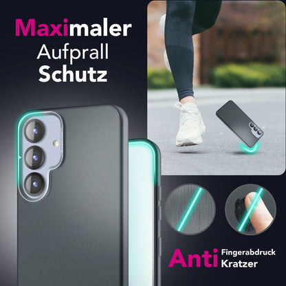 NALIA Magnet Hardcase für Samsung Galaxy S25 – Faltbarer Kamera-Stand – OVERLAND (Schutzhülle Matt & MagSafe Kompatibel) – Marke aus Berlin