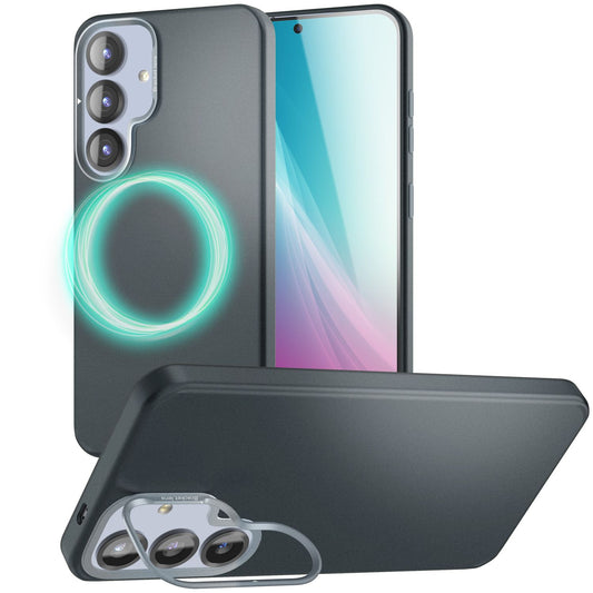 NALIA Magnet Hardcase für Samsung Galaxy S25 Plus – Faltbarer Kamera-Stand – OVERLAND (Schutzhülle Matt & MagSafe Kompatibel) – Marke aus Berlin