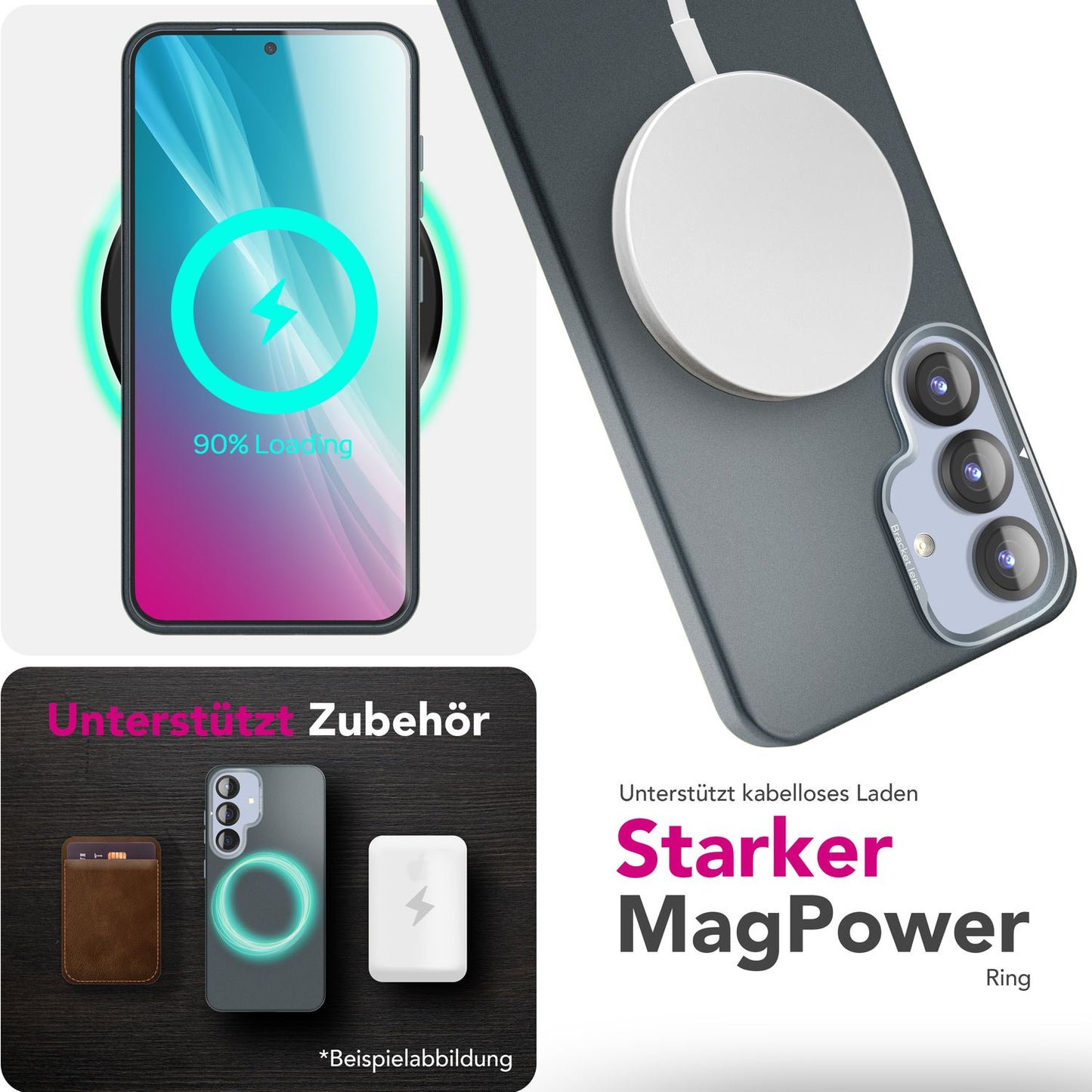 NALIA Magnet Hardcase für Samsung Galaxy S25 Plus – Faltbarer Kamera-Stand – OVERLAND (Schutzhülle Matt & MagSafe Kompatibel) – Marke aus Berlin