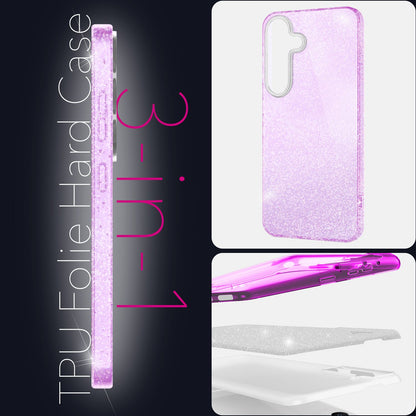 NALIA Glitzerhülle für Samsung Galaxy S25 – Funkelnder Glitzer-Look & Grip – SHINEPOP (Silikon Case) – Marke aus Berlin