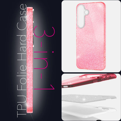 NALIA Glitzerhülle für Samsung Galaxy S25 – Funkelnder Glitzer-Look & Grip – SHINEPOP (Silikon Case) – Marke aus Berlin