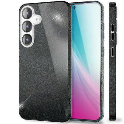 NALIA Glitzerhülle für Samsung Galaxy S25 – Funkelnder Glitzer-Look & Grip – SHINEPOP (Silikon Case) – Marke aus Berlin