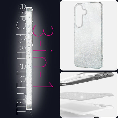 NALIA Glitzerhülle für Samsung Galaxy S25 – Funkelnder Glitzer-Look & Grip – SHINEPOP (Silikon Case) – Marke aus Berlin