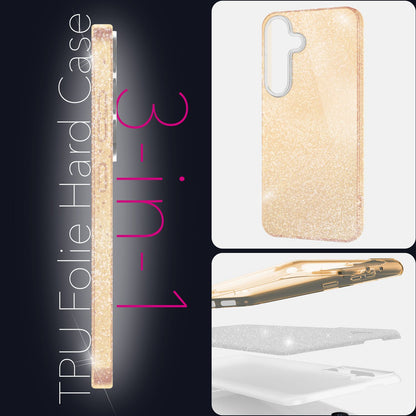 NALIA Glitzerhülle für Samsung Galaxy S25 Plus – Funkelnder Glitzer-Look & Grip – SHINEPOP (Silikon Case) – Marke aus Berlin