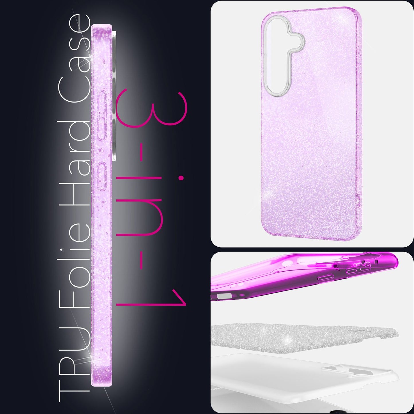 NALIA Glitzerhülle für Samsung Galaxy S25 Plus – Funkelnder Glitzer-Look & Grip – SHINEPOP (Silikon Case) – Marke aus Berlin