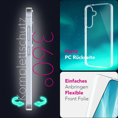 NALIA 360° Hülle für Samsung Galaxy S25 – Vorne & Hinten Schutz – 360GUARD (Full-Body Case) – Marke aus Berlin