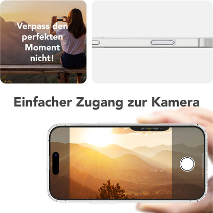 NALIA Ultra Slim Hardcase für iPhone 16 – MagSafe Kompatibel & Nachleuchtender Ring – THINIX GLOW (Matt-Transparent & 0,3mm Dünn) – Marke aus Berlin