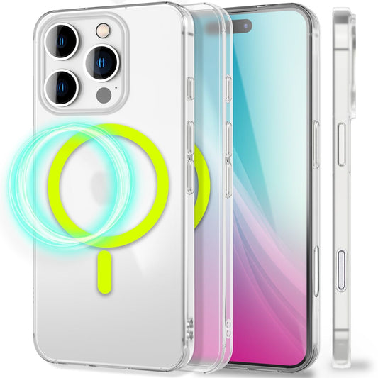 NALIA Ultra Slim Hardcase für iPhone 16 Pro Max – MagSafe Kompatibel & Nachleuchtender Ring – THINIX GLOW (Matt-Transparent & 0,3mm Dünn) – Marke aus Berlin