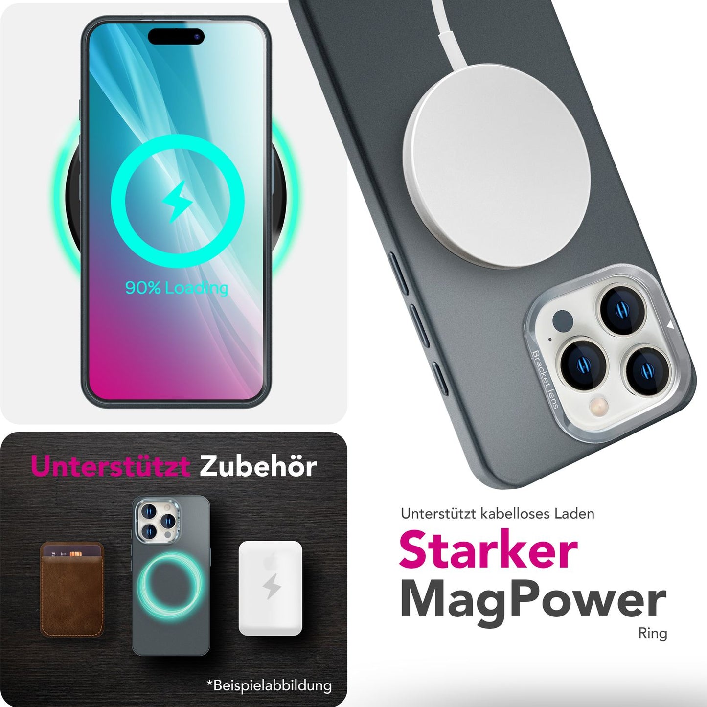 NALIA Magnet Hardcase für iPhone 16 Pro – Faltbarer Kamera-Stand – OVERLAND (Schutzhülle Matt & MagSafe Kompatibel) – Marke aus Berlin