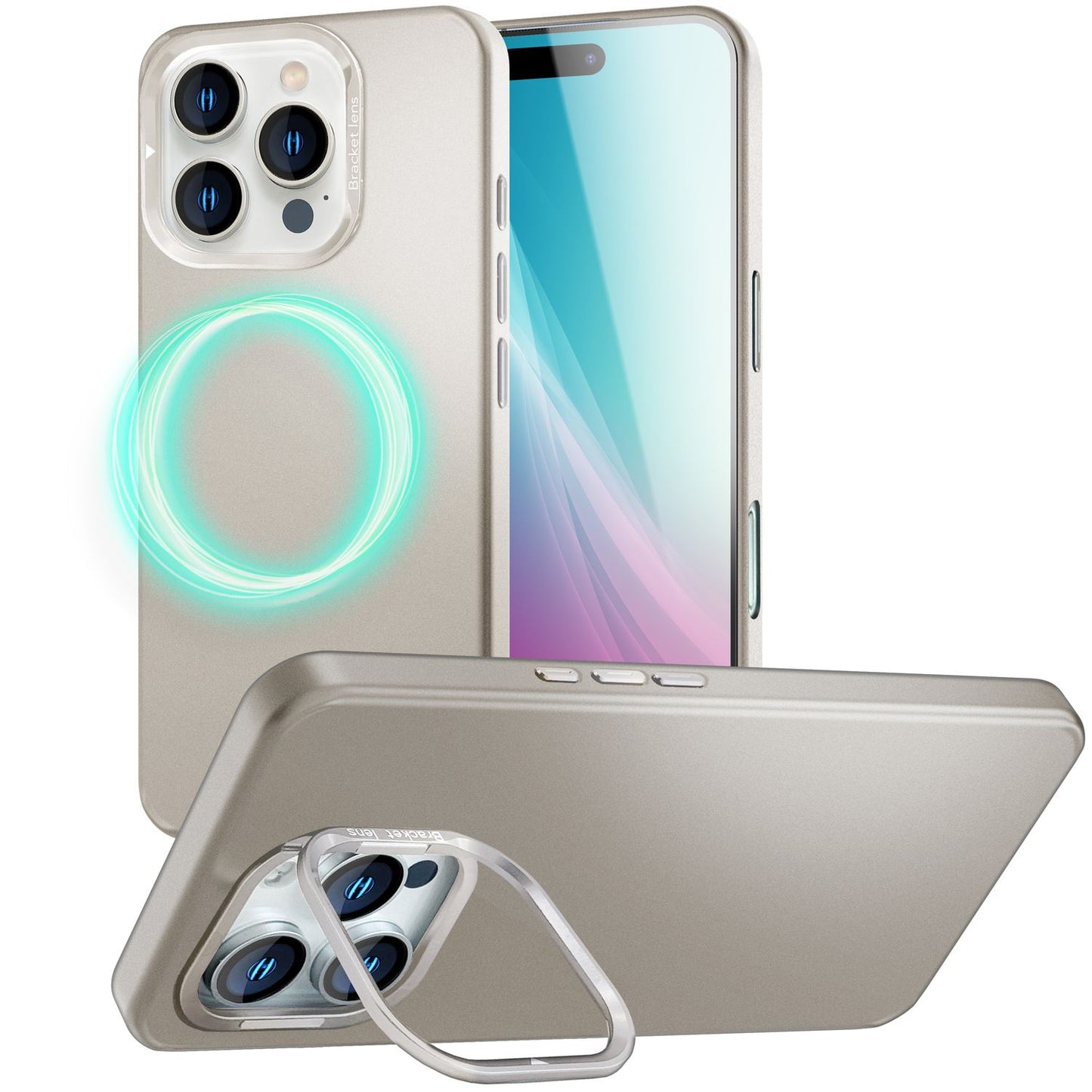 NALIA Magnet Hardcase für iPhone 16 Pro Max – Faltbarer Kamera-Stand – OVERLAND (Schutzhülle Matt & MagSafe Kompatibel) – Marke aus Berlin