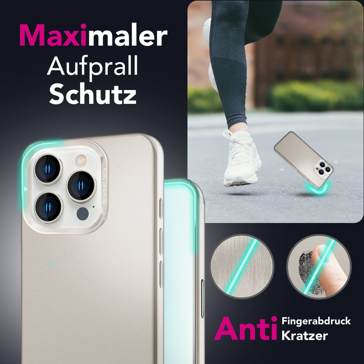NALIA Magnet Hardcase für iPhone 16 Pro Max – Faltbarer Kamera-Stand – OVERLAND (Schutzhülle Matt & MagSafe Kompatibel) – Marke aus Berlin