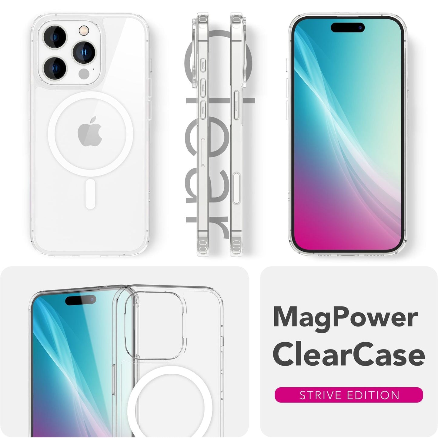 NALIA Magnet Hülle für iPhone 16 Pro – MagSafe kompatibel & Camera Control Schutz (Touch-fähig) – STRIVE (Hardcase Rückseite & Silikon-Rahmen) – Marke aus Berlin
