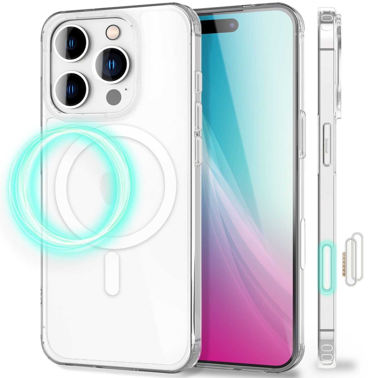 NALIA Magnet Hülle für iPhone 16 Pro Max – MagSafe kompatibel & Camera Control Schutz (Touch-fähig) – STRIVE (Hardcase Rückseite & Silikon-Rahmen) – Marke aus Berlin