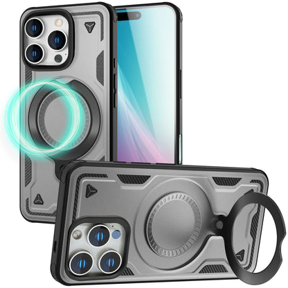 NALIA Magnetische Panzerhülle für iPhone 16 Pro – Ring-Halterung 360° & MagSafe kompatibel – STORMGUARD (Outdoor Case) – Marke aus Berlin