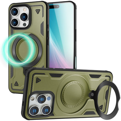 NALIA Magnetische Panzerhülle für iPhone 16 Pro Max – Ring-Halterung 360° & MagSafe kompatibel – STORMGUARD (Outdoor Case) – Marke aus Berlin