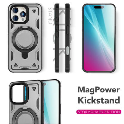 NALIA Magnetische Panzerhülle für iPhone 16 Pro Max – Ring-Halterung 360° & MagSafe kompatibel – STORMGUARD (Outdoor Case) – Marke aus Berlin