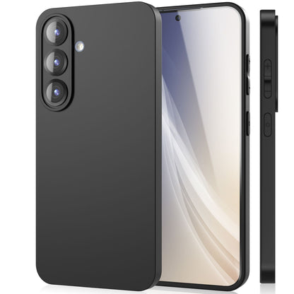 NALIA Matte Silikonhülle für Samsung Galaxy S25 – Slim, Schwarz & Rutschfest – STRIDER (Soft Case, Kameraschutz & Stoßfest) – Marke aus Berlin