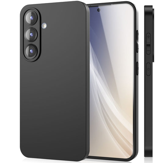 NALIA Matte Silikonhülle für Samsung Galaxy S25 Plus – Slim, Schwarz & Rutschfest – STRIDER (Soft Case, Kameraschutz & Stoßfest) – Marke aus Berlin