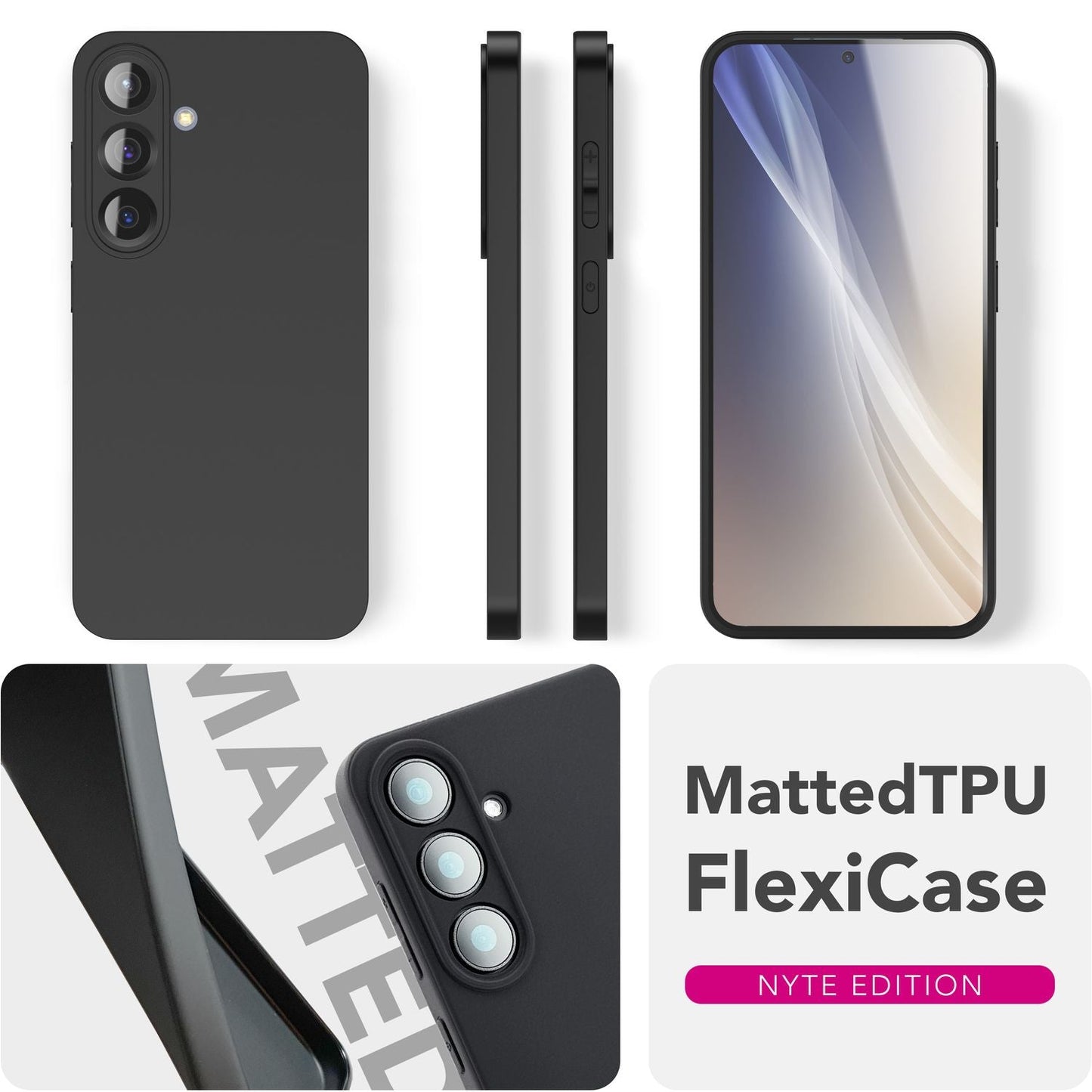 NALIA Matte Silikonhülle für Samsung Galaxy S25 Plus – Slim, Schwarz & Rutschfest – STRIDER (Soft Case, Kameraschutz & Stoßfest) – Marke aus Berlin