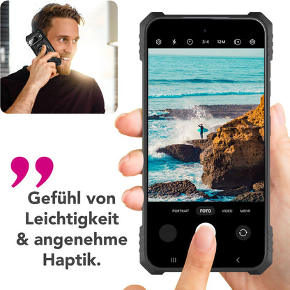 NALIA Magnetische Panzerhülle für Google Pixel 9 – MagSafe kompatibel & Kamera-Stand – GRANITE (Outdoor Schutzhülle Stoßfest) – Marke aus Berlin