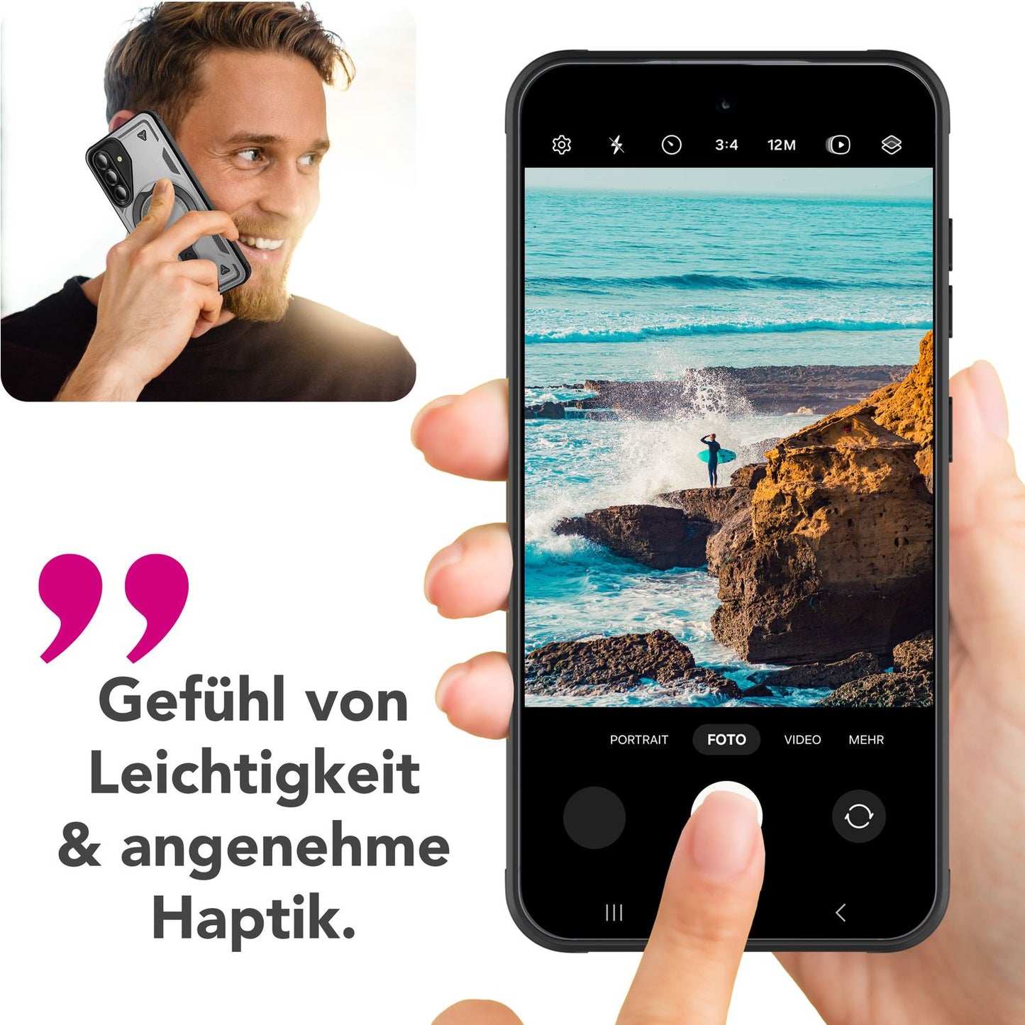 NALIA Magnetische Panzerhülle für Samsung Galaxy A36 – Ring-Halterung 360° & MagSafe kompatibel – STORMGUARD (Outdoor Case) – Marke aus Berlin