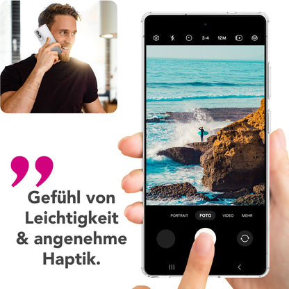 NALIA Transparente Silikonhülle für Samsung Galaxy S25 Edge – Anti-Gelb & Rutschfest – GLAZE (Handyhülle Kristallklar, Schlank & Stoßfest) – Marke aus Berlin
