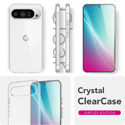 NALIA Transparente Silikonhülle für Google Pixel 9 Pro XL – Anti-Gelb & Rutschfest – GLAZE (Handyhülle Kristallklar, Schlank & Stoßfest) – Marke aus Berlin