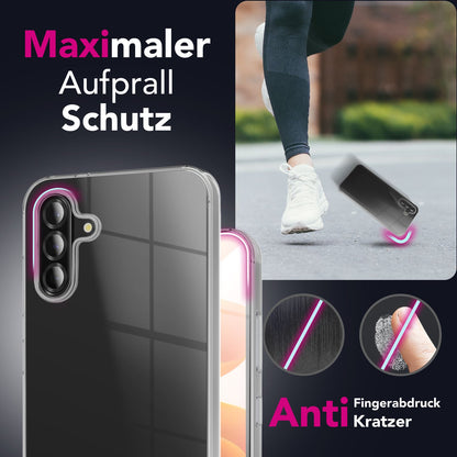 NALIA Transparente Silikonhülle für Samsung Galaxy A36 / A56 – Anti-Gelb & Rutschfest – GLAZE (Handyhülle Kristallklar, Schlank & Stoßfest) – Marke aus Berlin
