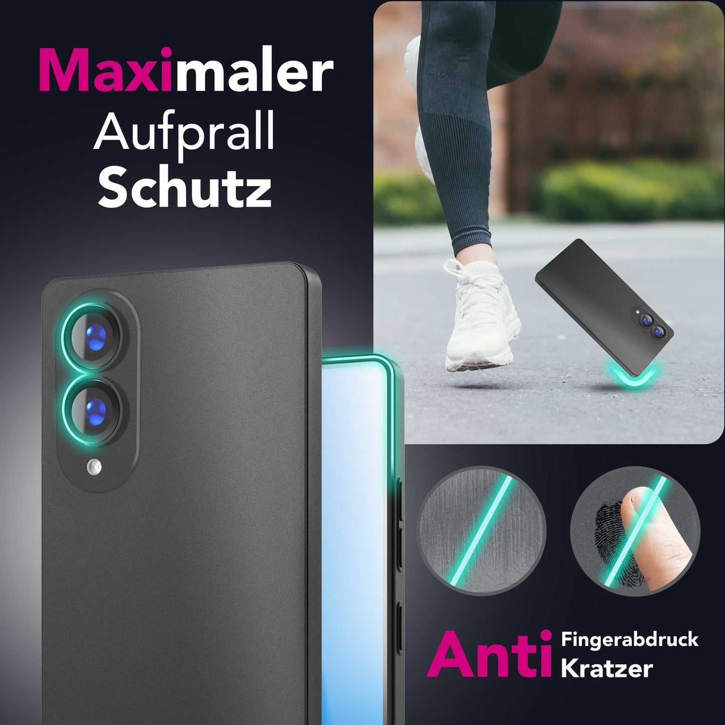 NALIA Ultra Slim Hardcase für Samsung Galaxy S25 Edge – Matt & 0.3mm Dünn – PHANTOM (Hauchdünnes Cover & Kamera-Vollschutz) – Marke aus Berlin
