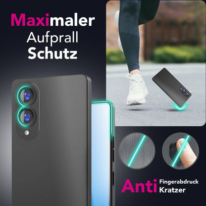 NALIA Ultra Slim Hardcase für Samsung Galaxy S25 Edge – Matt & 0.3mm Dünn – PHANTOM (Hauchdünnes Cover & Kamera-Vollschutz) – Marke aus Berlin