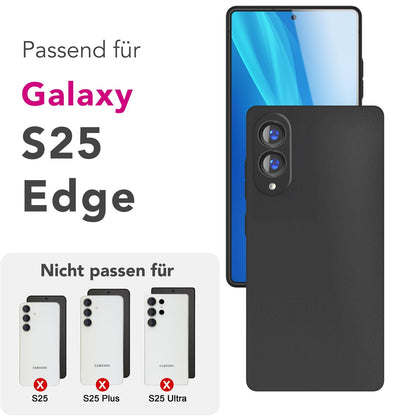 NALIA Ultra Slim Hardcase für Samsung Galaxy S25 Edge – Matt & 0.3mm Dünn – PHANTOM (Hauchdünnes Cover & Kamera-Vollschutz) – Marke aus Berlin