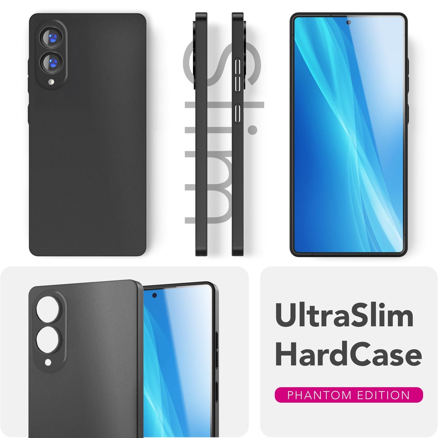 NALIA Ultra Slim Hardcase für Samsung Galaxy S25 Edge – Matt & 0.3mm Dünn – PHANTOM (Hauchdünnes Cover & Kamera-Vollschutz) – Marke aus Berlin
