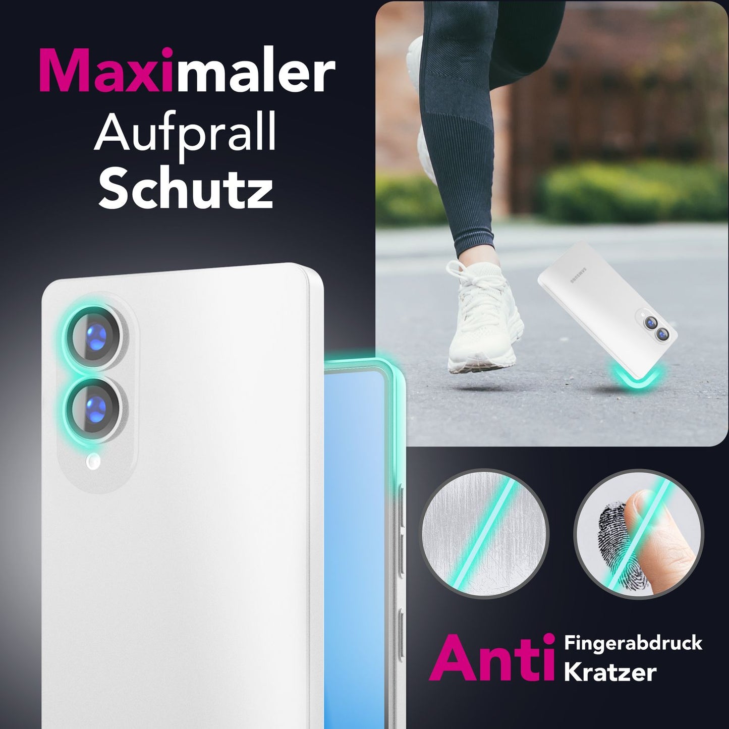 NALIA Ultra Slim Hardcase für Samsung Galaxy S25 Edge – Matt & 0.3mm Dünn – PHANTOM (Hauchdünnes Cover & Kamera-Vollschutz) – Marke aus Berlin