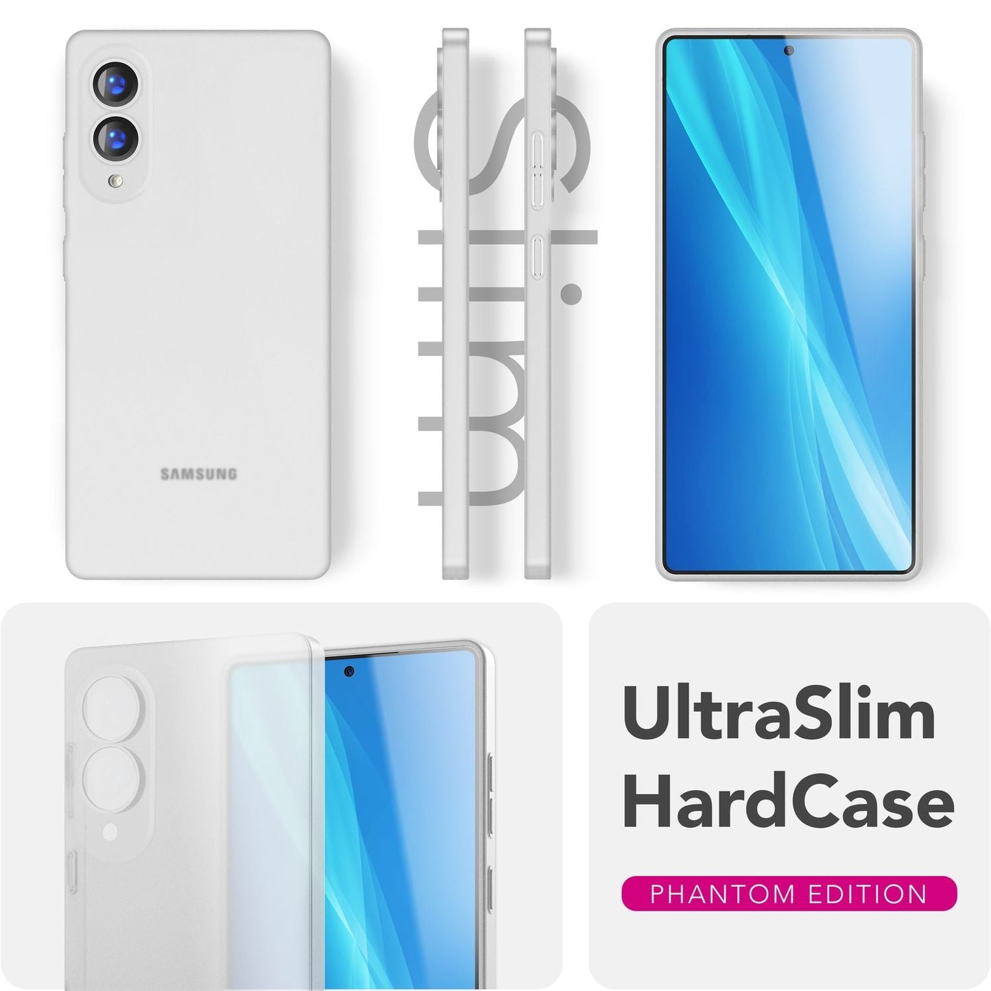 NALIA Ultra Slim Hardcase für Samsung Galaxy S25 Edge – Matt & 0.3mm Dünn – PHANTOM (Hauchdünnes Cover & Kamera-Vollschutz) – Marke aus Berlin